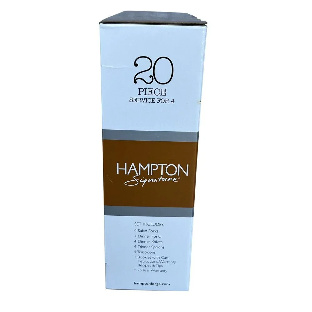 Hampton Signature NEW Service 4 Melody Copper Flatware Titanium Stainless Steel